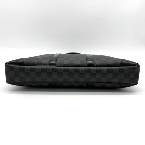 Authentic Louis Vuitton Damier Graphite Porte Document Voyage PM Bag Black Mens - Picture 8 of 16
